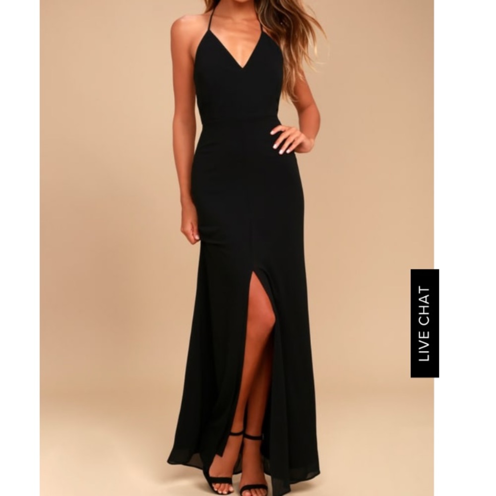 Stunning and Sexy Lulus Black Lace Maxi Dress